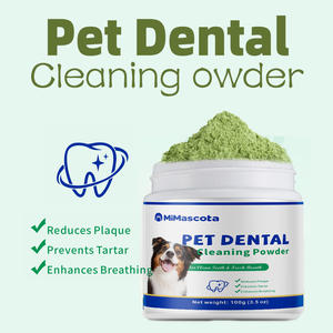 Vente en gros Private Label 100g Poudre de nettoyage dentaire pour animaux de compagnie Complément de blanchiment des dents pour chien pour éclaircir les sourires Prévenir le tartre dentaire - Product Image 4