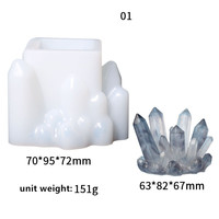 Moule en silicone pour cristaux de roche, moules en résine pour la culture de grappes de cristaux de quartz, pour gemmes Druzy, Isomalt, argile polymère, logo 3D personnalisé