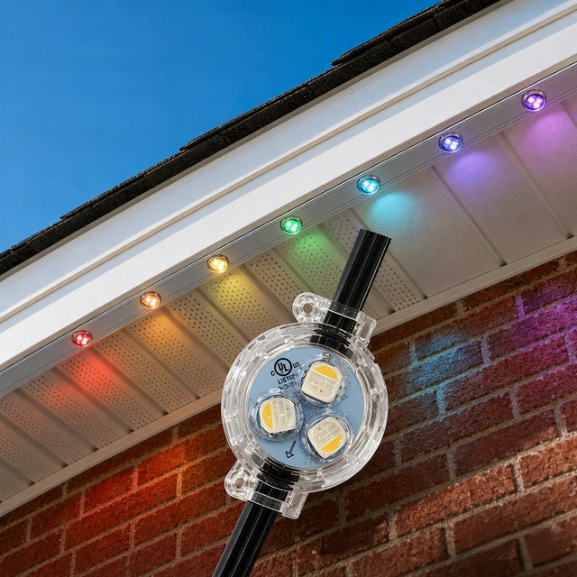 12V 24V 36V Rgbw Eaves Track Permanent Lighting 30mm Ip68 Waterproof Outdoor Christmas Decoration Point Lights for Building