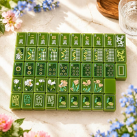 Juego de Mesa de Mahjong de Arte Minimalista Moderno y Lujoso, de Alta Estética, Portátil y Ecológico, en Naranja y Verde