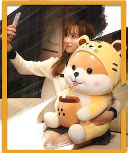 Kunden spezifische hochwertige süße Corgi Milch tee Plüsch tier Maskottchen Kinder geschenk Gefüllte Corgi Hunde puppe Tier Plüsch tier - Product Image 4