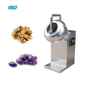 Automatic Dry Fruit Chocolate Bean Praline Nut Sugar Seed Powder Spray Mixing Coating Production Machine