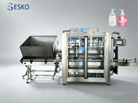 Ligne d'emballage volumétrique ESKO de haute qualité pour huile comestible, vinaigre, sirop, mélasse, en bouteilles PET et verre de 250 ml à 2 L, avec module de codage PLC
