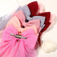 Luxe élégant Style européen rose Satin arc épingle à cheveux femmes Long arc pinces à cheveux avec ruban pinces à cheveux accessoire en tissu