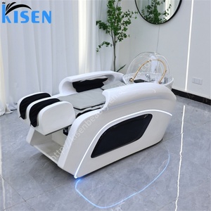 Kisen Shampoo and Massage <b>Bed</b> With Sink Barbershop Salon Japanese Head Spa Shampoo Chair Ceramic Wash Basin - Product Image 5