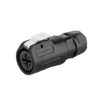 Connecteur d'alimentation circulaire femelle étanche IP68 M12 LP 4 broches, contacts en alliage de cuivre, 250V, plage de température -40-80°C