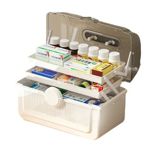 Boîte de rangement de médicaments portable multicouche avec compartiments, grande capacité, couvercle transparent pour usage domestique - Product Image 5
