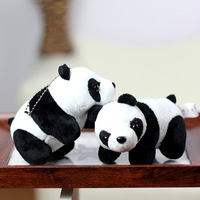 Porte-clés en peluche Panda personnalisé OEM en gros, breloque de téléphone en peluche douce, rembourrage en coton PP, cadeau anti-stress 11cm unisexe multi-générations