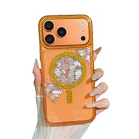 Étui de protection pour téléphone portable en acrylique coquille d'ormeau à bords souples et dos rigide, magnétique puissant, deux-en-un, pour iPhone 18Duo, 18promax