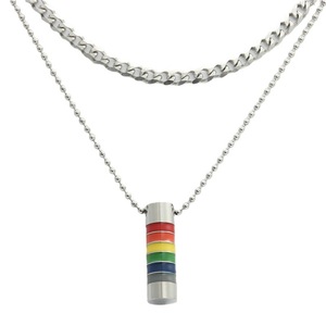 <b>Titanium</b> Steel Rainbow Cylindrical Pendant Themed Geometric Men's Fashion Jewelry Gift Summer 2021 - Product Image 5