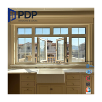 Ventana de Acero PDP, Precio de Fábrica, Ventana Redonda Estrecha de Estilo Francés, Ventana Abatible de Arco, Vidrio Templado, Persiana para Iglesia o Cocina
