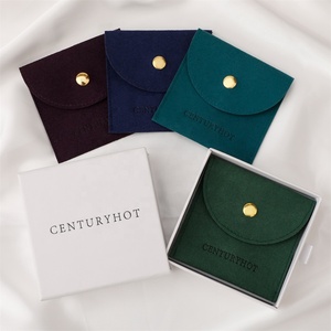 PUPPYSEW Pochette à bijoux en microfibre 8*8cm, pochette en velours, emballage personnalisé pour bijoux, sac pour bracelet, collier avec logo - Product Image 5