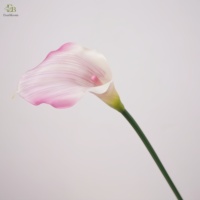 Lys Calla Artificiel Haut de Gamme 55CM en Plastique Souple Blanc Bourgogne, Réaliste au Toucher, Écologique pour Mariage