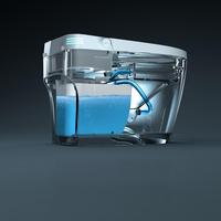 Articles sanitaires modernes automatiques montés au sol Capteur de pied de chasse automatique allongé Réservoir d'eau dissimulé Toilette intelligente intelligente