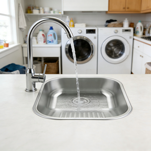 Cuba Inox <span class=keywords><strong>45x45</strong></span> Tanque de Acero Inoxidable para Lavandería, <span class=keywords><strong>Fregadero</strong></span> Cuadrado con Escurridor para Lavar Ropa a Mano - Product Image 5