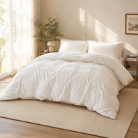 Parures de lit personnalisées pour lits Queen et King Size, en bambou 100% blanc uni, 300 fils, avec draps à poches profondes et taies d'oreiller