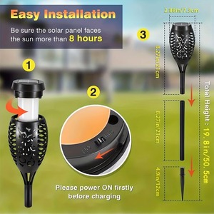 Lampe solaire à 96 LED effet flamme pour extérieur, étanche IP65, torches décoratives pour jardin, cour, Halloween - Product Image 3