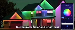 Luces LED Inteligentes RGBIC para Exteriores de 30 Metros, Luces Permanentes para Aleros, Resistentes al Agua, Controladas por Aplicación, Sistema de Iluminación Exterior para el Hogar - Product Image 6