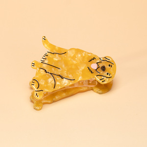 Pince à cheveux en acétate de cellulose motif Golden Retriever mignon, forme animale, accessoires pour cheveux pour femmes et jeunes filles - Product Image 4