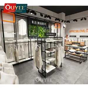 Retail Clothing Store Fixtures Display Showcase Clothes Stands Stainless Display Racks For Clothing Store