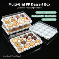 Vente flash - Contenants à cupcakes en plastique PET transparents rectangulaires jetables - Boîte à gâteaux pour pain et nourriture pour enfants