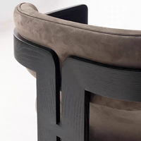 Chaise de bar rembourrée moderne, tabouret de comptoir nordique, tabouret de bar en bois massif, chaise contemporaine pour îlot de cuisine ou restaurant
