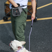 Pochette de dressage pour chien écologique, petite et portable, avec fermeture à cordon, poche en filet et sangle de poignet