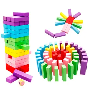 Diy ahşap yığını oyuncak bina yuvarlanan kule çam ahşap bloklar eğitici oyuncaklar çocuklar istifleme oyun blokları