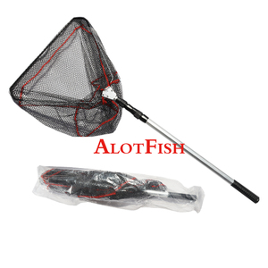Filet d'atterrissage de poisson enduit de caoutchouc <span class=keywords><strong>en</strong></span> alliage d'aluminium, pliable, télescopique, pour la pêche à la mouche de <span class=keywords><strong>mer</strong></span>, flottant - Product Image 2