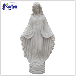 Sculpture sur pierre naturelle de décoration de jardin extérieur moderne Statues de femme blanche Vierge <span class=keywords><strong>Marie</strong></span> Statue religieuse Sculpture <span class=keywords><strong>fontaine</strong></span> - Product Image 5
