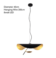 Lampe à suspension LED moderne Rétro Noir Or Suspension pour Salon Cuisine Soucoupe Volante Chapeau Art Éclairage Intérieur Décor