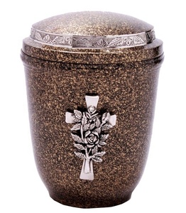 Urna funeraria de mármol marrón para cenizas - Product Image 1