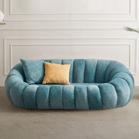 Canapé inclinable trois places Yazhi à compression sous vide, fauteuil citrouille couleur crème, canapé compact en tissu pour petits salons