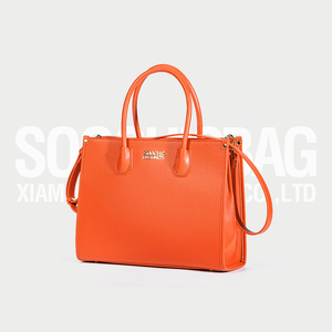 <span class=keywords><strong>Soochic</strong></span> Robe Décontractée Rouge Foncé Faux Cuir Sacs À Main Boutique Logo En Métal Dames Sac À Main Deux Poignées Doré Stand Femmes Sac À Bandoulière - Product Image 2