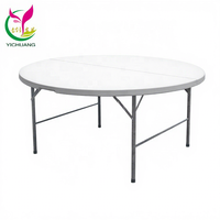 HYC-T01P moderne 6ft en plastique pliant salle à manger ensemble 6ft Tables de mariage pour événement maison hôtel meubles pliable fonction barre