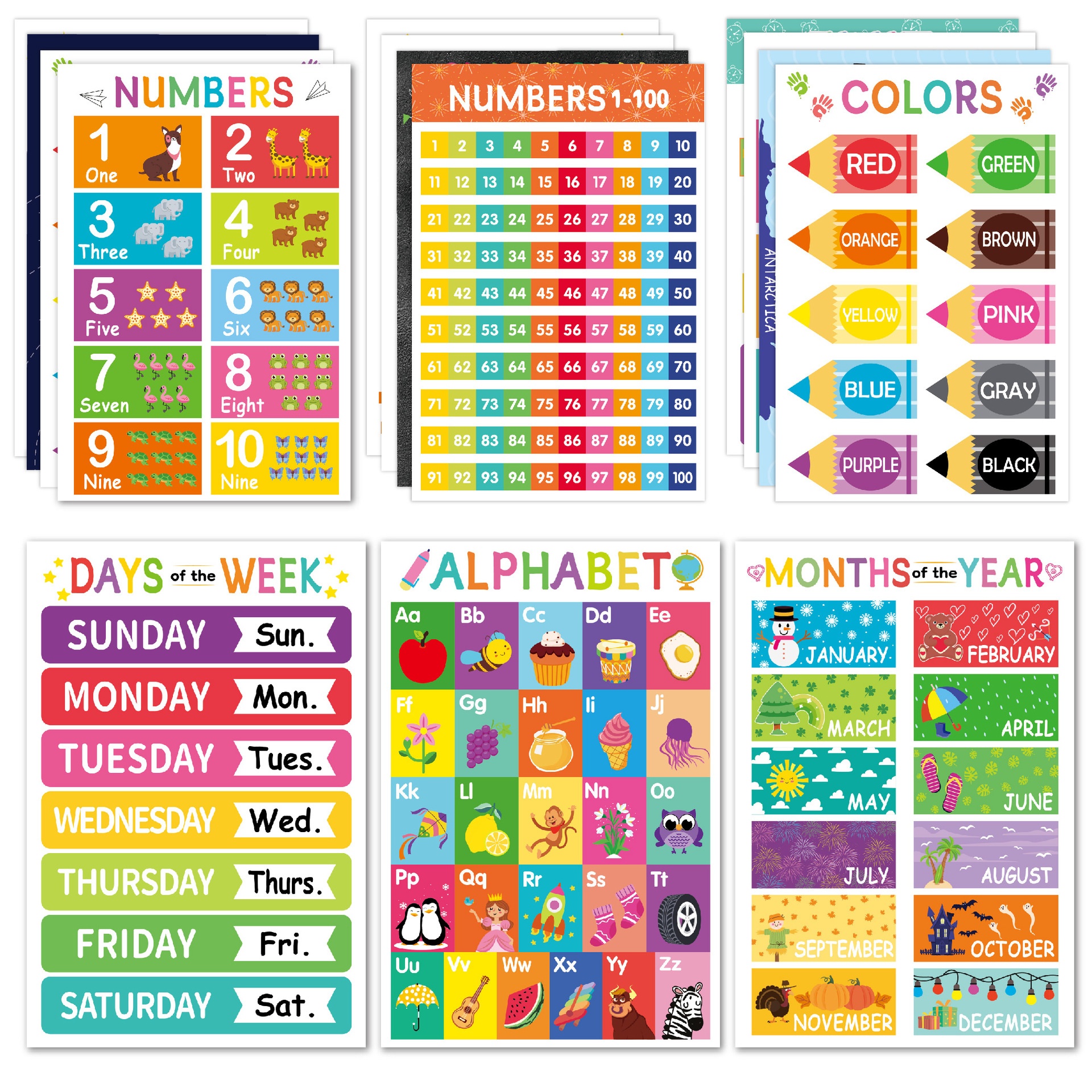 Póster Educativo Parlante Bilingüe (español E Inglés) Con Alfabeto, Números Y Piano, Ideal Para Niños De 1 A 6 Años