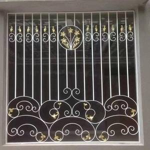 Barrière de fenêtre moderne en <span class=keywords><strong>fer</strong></span> <span class=keywords><strong>forgé</strong></span> pour chambre à coucher, garde-corps de <span class=keywords><strong>baie</strong></span> vitrée, filet antivol, garde-corps de rebord de fenêtre pour salon et balcon - Product Image 2