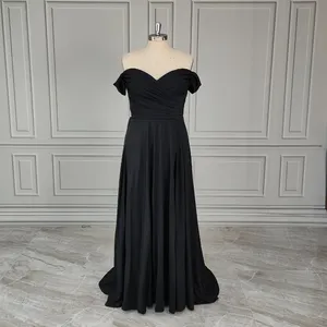 Wholesale Different Colors Black Maxi Off-shoulder Prom Dress for Women Plus Size Corset Evening Party Dresses Floor Length
