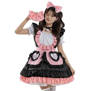 Super Kawaii 2024 Style japonais robe de chambre filles douces Halloween Costume serveuse uniforme Anime personnage Lolita robe