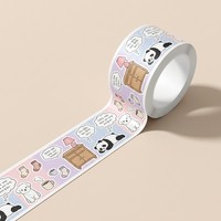 Ruban adhésif washi en papier synthétique mat de 50 mm de large, impression numérique personnalisée, motif chiot rêveur en coton