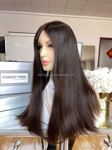 Livraison gratuite 23 "perruque juive de cheveux humains vierges européens Transparent pour dentelle pour les femmes couche slave de cheveux bruts - Product Image 2