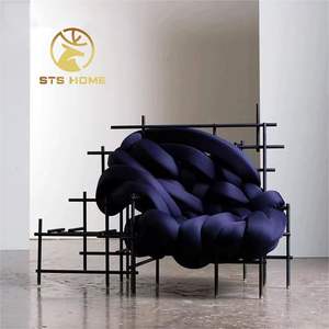Designer moderne art créatif tissage <span class=keywords><strong>loisirs</strong></span> fauteuil inclinable canapé chaise maison villa hôtel en forme de canapé torsadé - Product Image 5