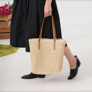Bolsos de mano de paja natural tejidos a mano con cierre de cremallera, ideales para la playa, para mujer, gran éxito de ventas para las vacaciones de verano. - Product Image 5