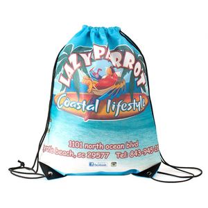 Custom Printed Canvas Cloth <b>Drawstring</b> Gym Bag Folding <b>Backpack</b> with Polyester Lining for Sports Gift Featuring Shoe Design - Product Image 3