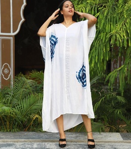Island Trending Women's Wear Rayon Handmade Batik Summer <b>Kaftan</b> - Product Image 3
