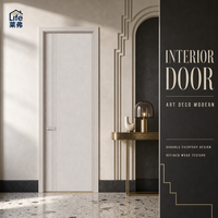 Porte intérieure en bois durable et résistante à l'humidité, porte en MDF sur mesure avec grain de bois, porte de chambre écologique pour projet résidentiel