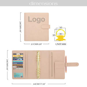 Agenda à feuilles mobiles relié en cuir Pebble Luxe 39 couleurs 6 anneaux dorés A5 mensuel/hebdomadaire/quotidien 100 feuilles - Product Image 6