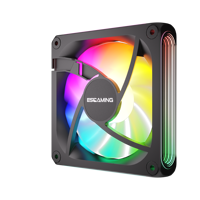 Kipas Pendingin Gaming ARGB Komputer Desktop ESGAMING Custom 120mm 5V 3Pin, Kipas CPU PC Infinity Mirror 12VDC Fluid Bearing 4Pin PWM