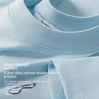 T-shirt basique décontracté à manches courtes et col rond en coton mercerisé de qualité supérieure pour homme, couleur unie, doux, vente en gros directe usine