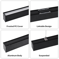 Lonyung CE ETL Luminaire Linéaire Carré LED Moderne en Aluminium, Éclairage Sans Ombre pour Table de Billard, Lumière Linéaire LED pour Snooker et Pool